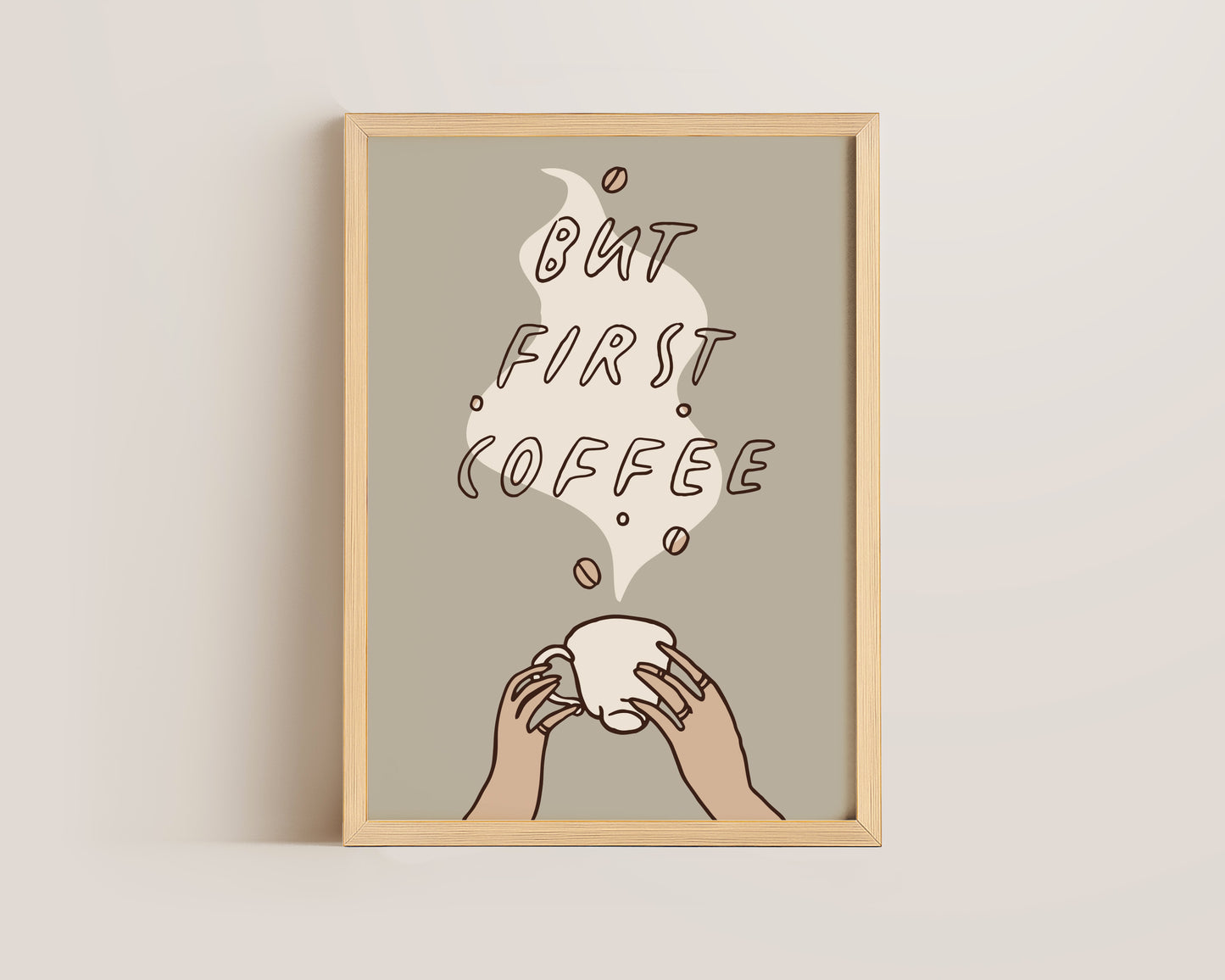 But First Coffee Dainty Green Print