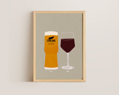 Carling & Red Wine Print