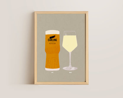 Carling & White Wine Print