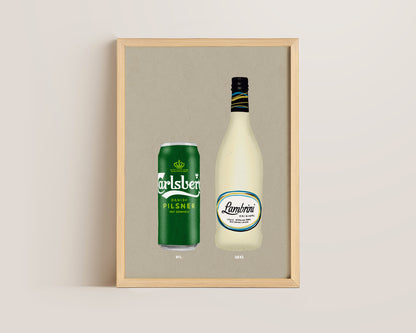 Carlsberg Can & Lambrini Print