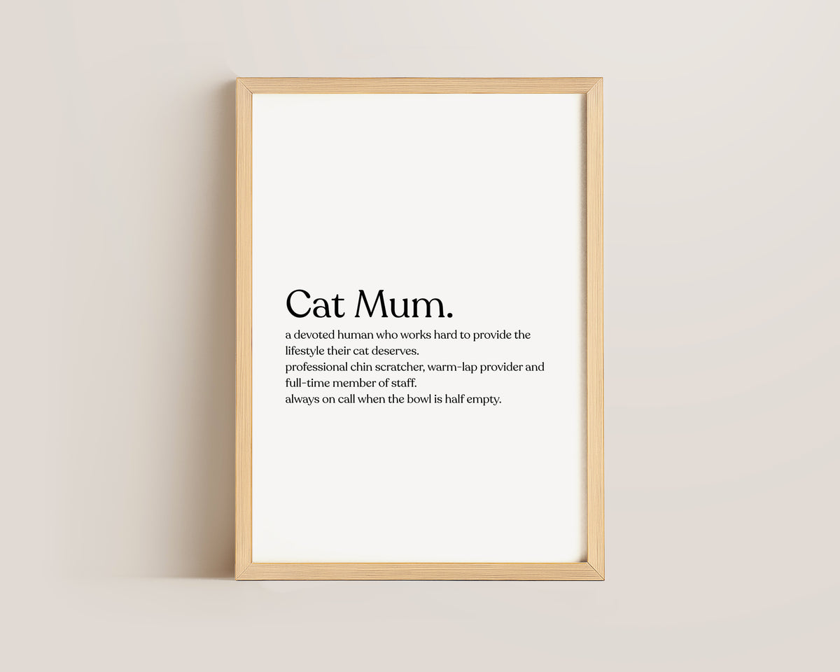 Cat Mum Definition Print