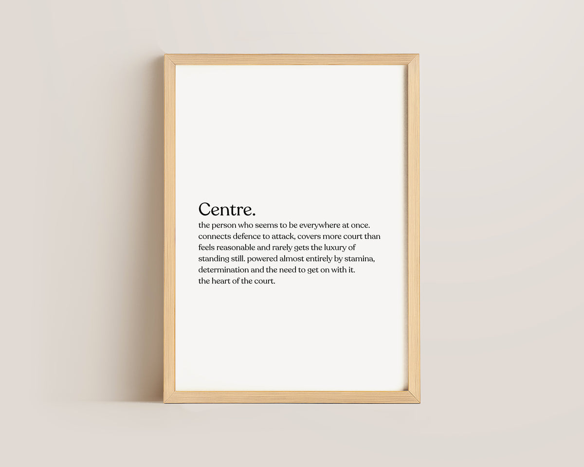 Centre Netball Definition Print