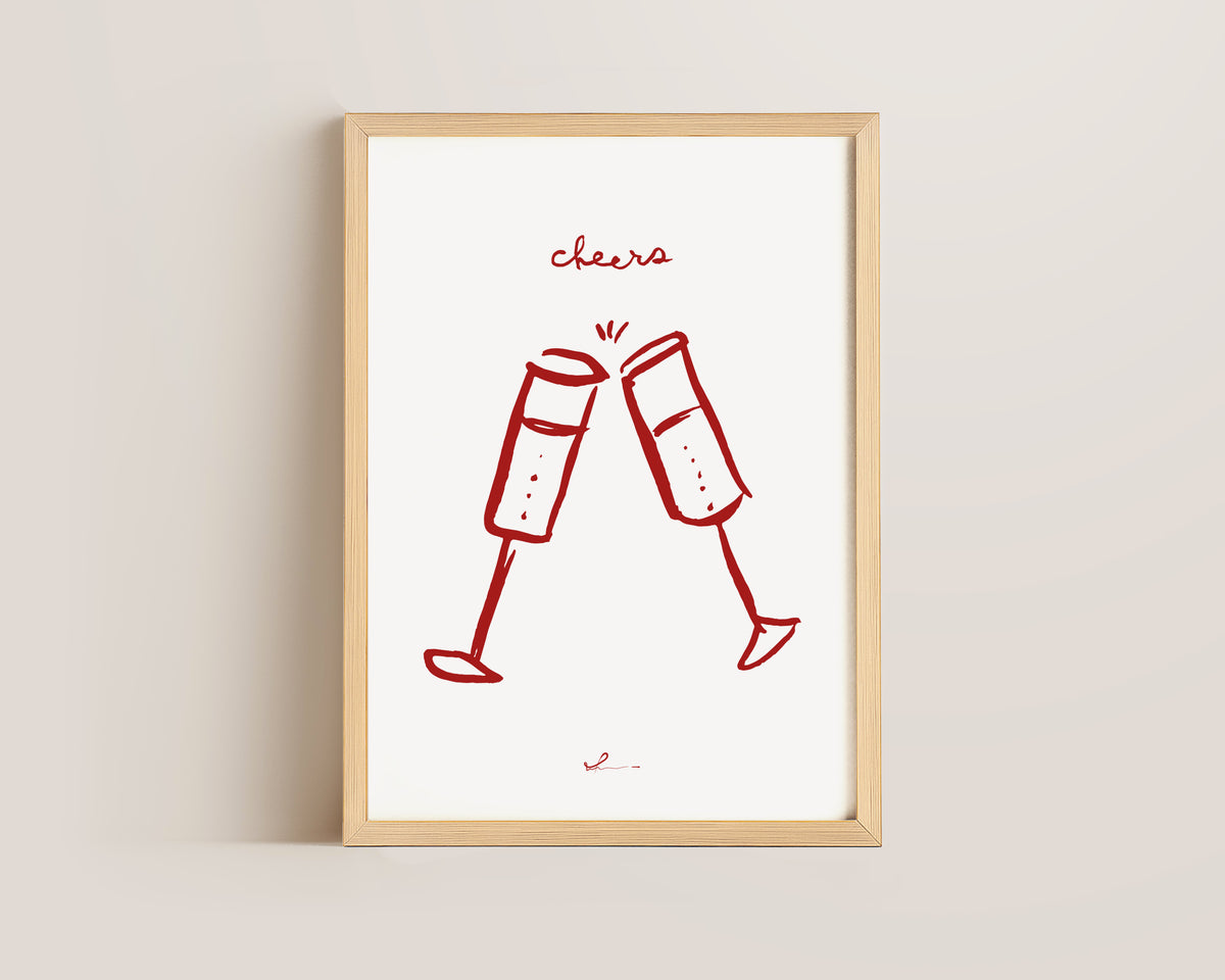 Red Cheers Print