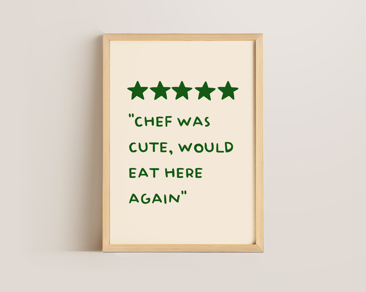 Chef Was Cute Print In Green