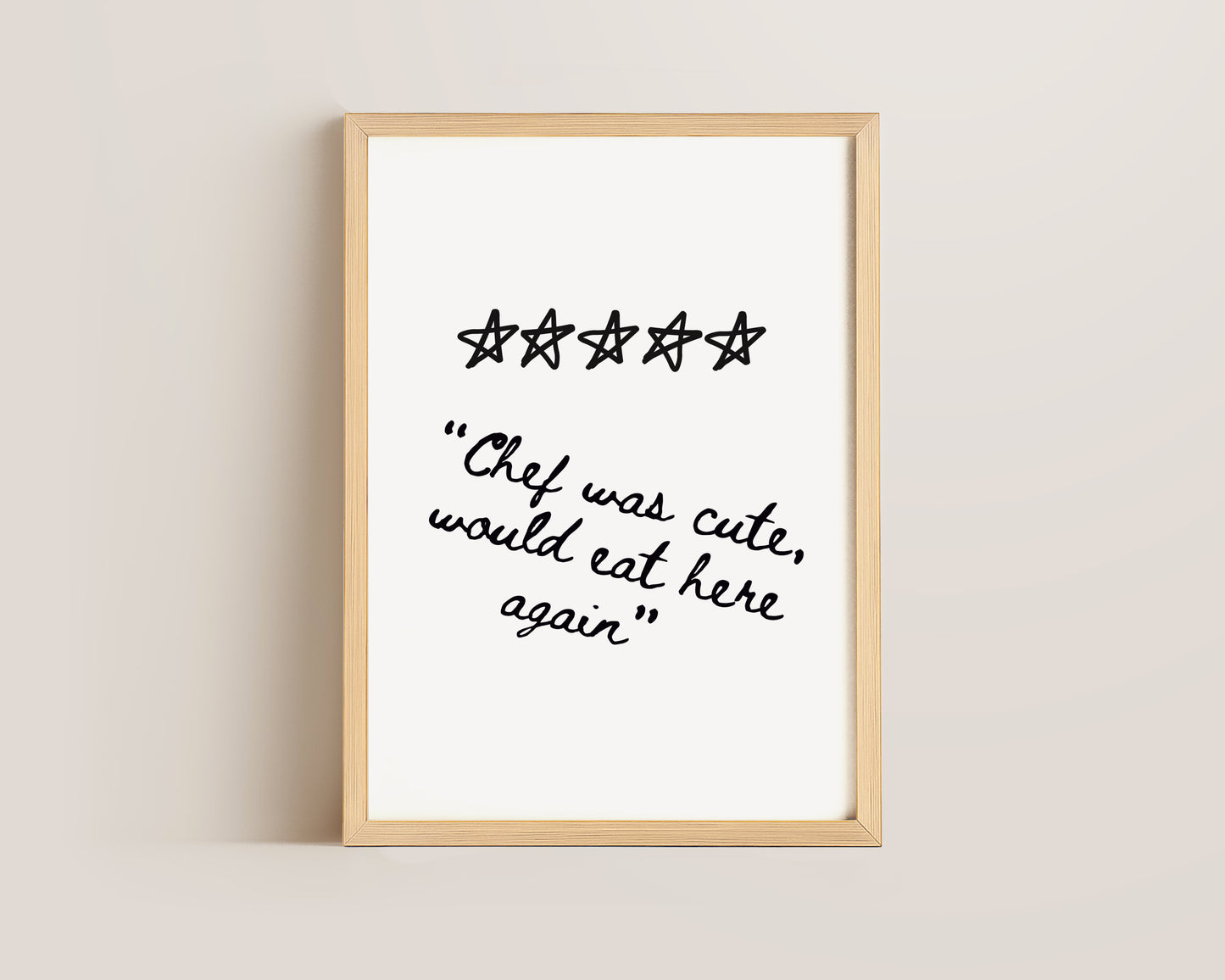 Chef Was Cute Wall Art Print