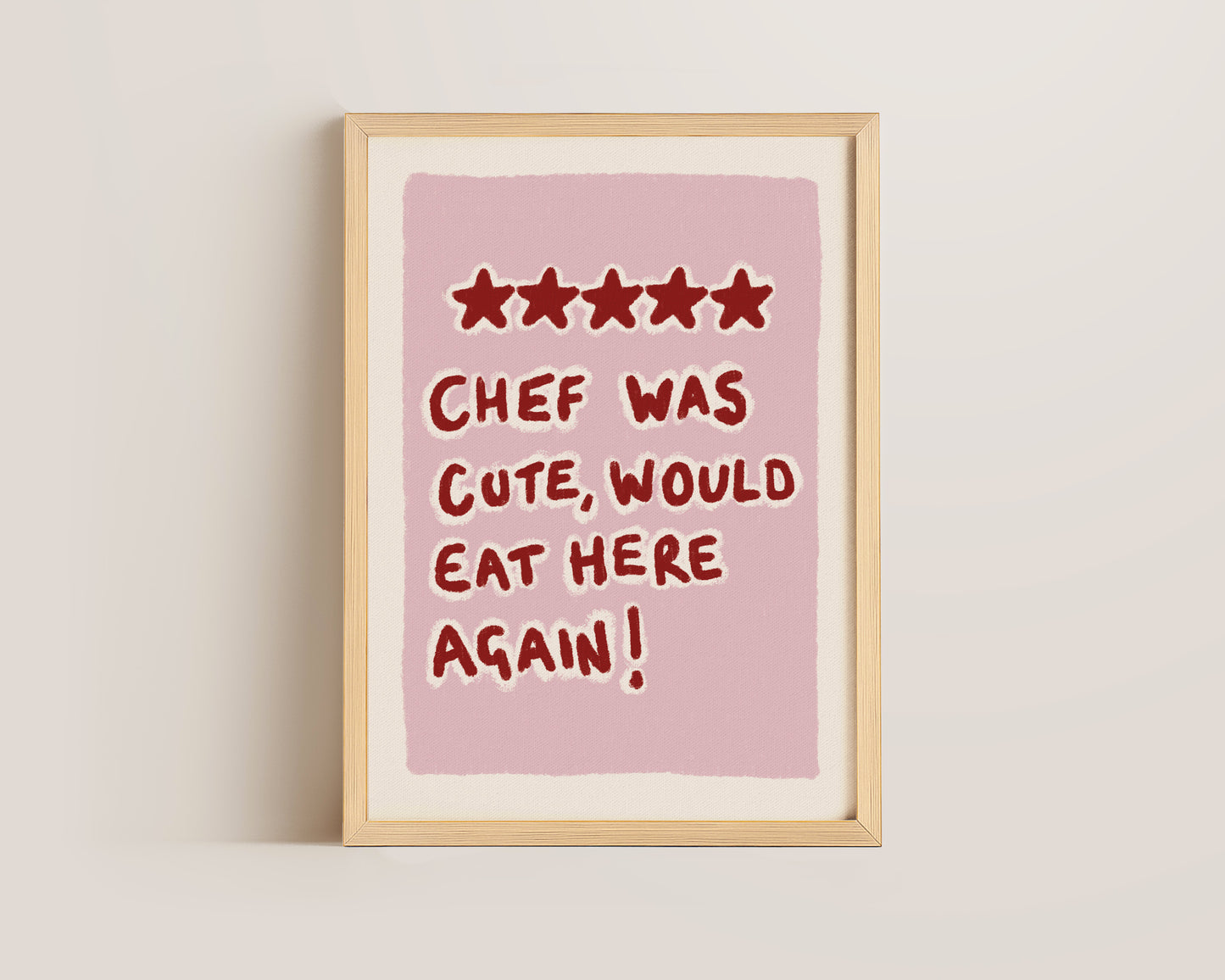 Chef Was Cute Pink Print