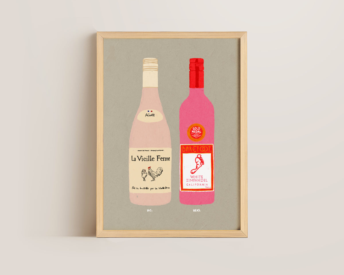 Chicken Wine & White Zinfandel Print