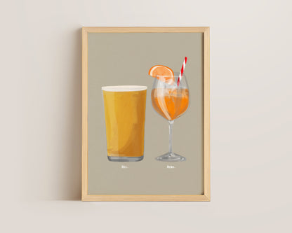 Cider & Aperol Spritz Couples Drink Print