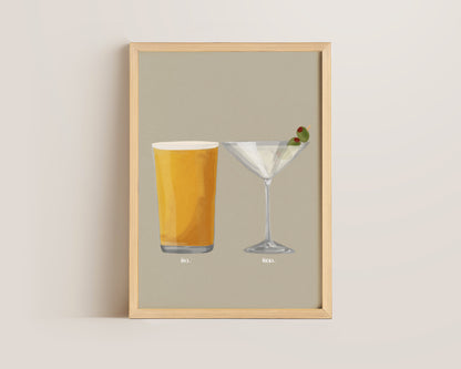 Cider & Dirty Martini Couples Drink Print