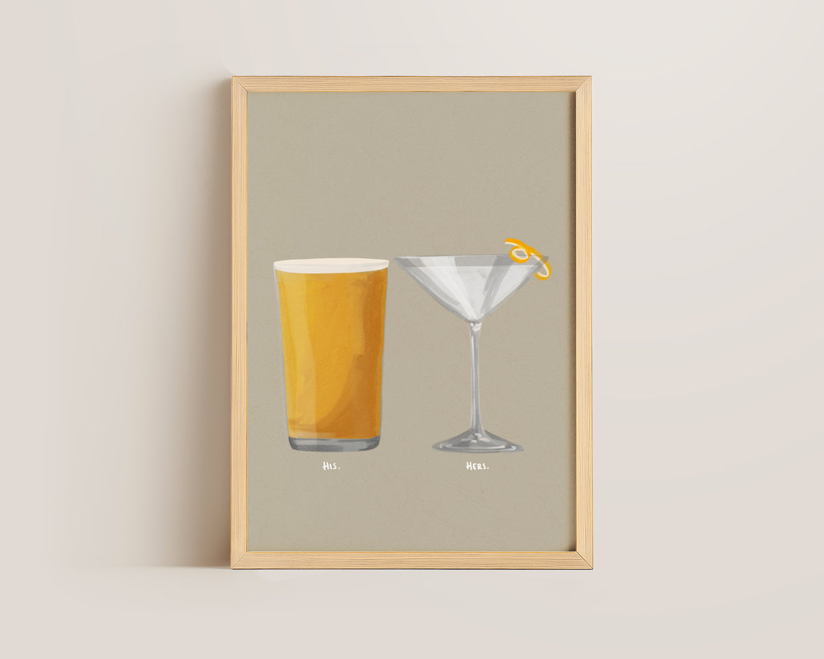 Cider & Dry Martini Couples Drink Print