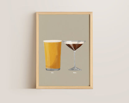 Cider & Espresso Martini Couples Drink Print