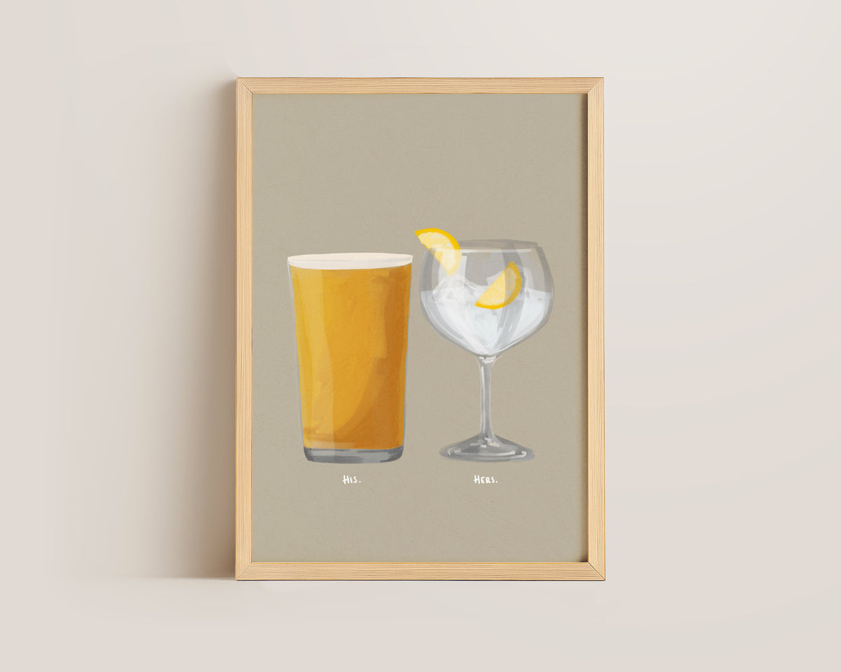 Cider & G&T Couples Drink Print