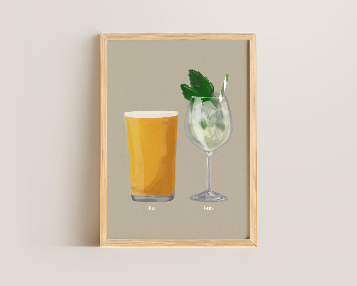 Cider & Hugo Spritz Couples Drink Print