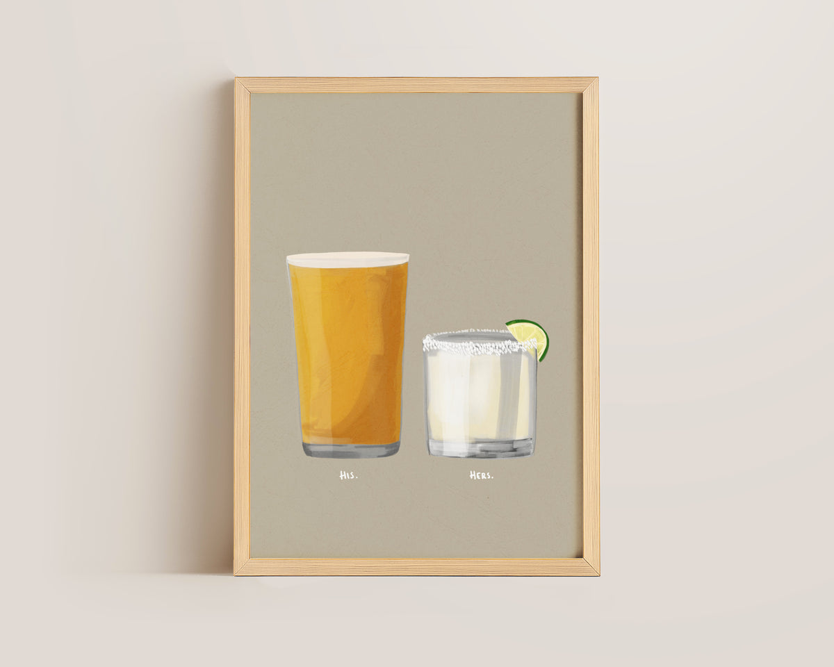 Cider & Margarita Couples Drink Print