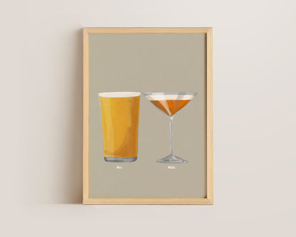 Cider & Pornstar Martini Couples Drink Print