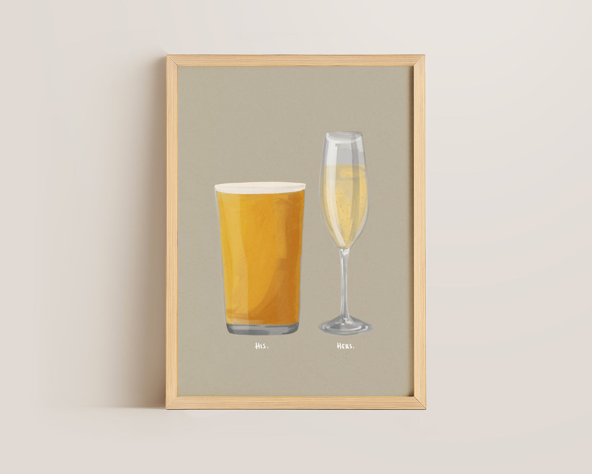 Cider & Prosecco Couples Drink Print