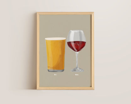 Cider & Red Wine Couples Drink Print