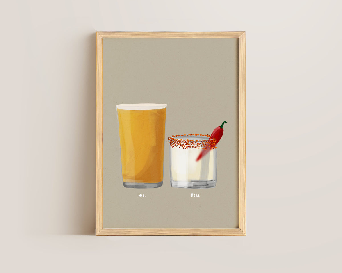 Cider & Spicy Margarita Couples Drink Print