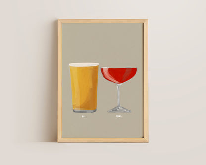 Cider & Strawberry Daiquiri Couples Drink Print