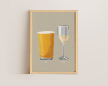 Cider & White Wine Couples Drink Print