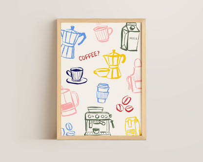 Colourful Coffee Print