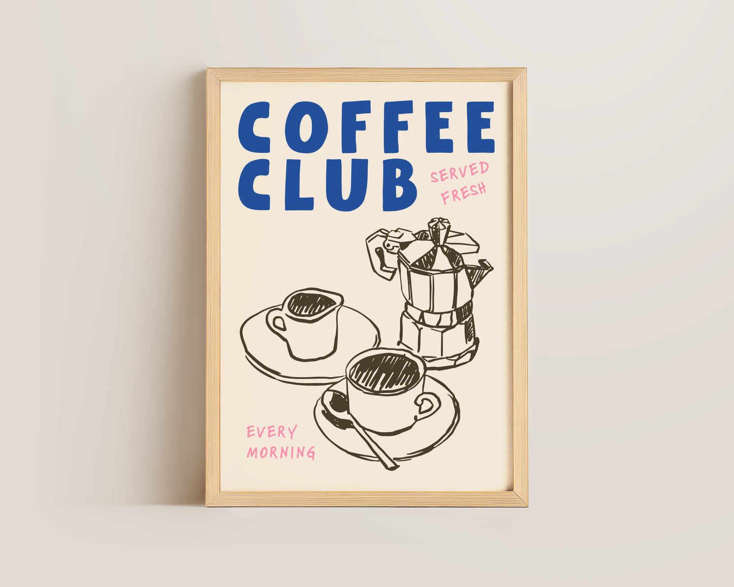 Coffee Club Pink Print