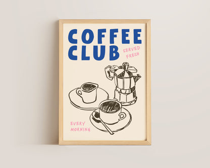 Coffee Club Pink Print
