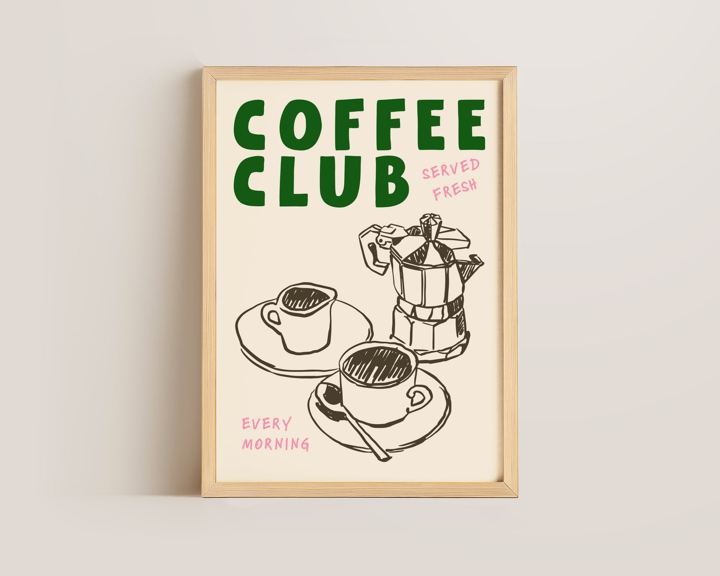 Coffee Club Green Print