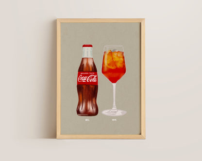 Coke Bottle & Aperol Spritz Print