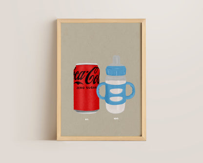Coke Zero & Babies Bottle Print
