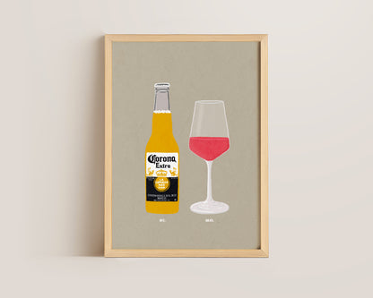 Corona & Rose Print