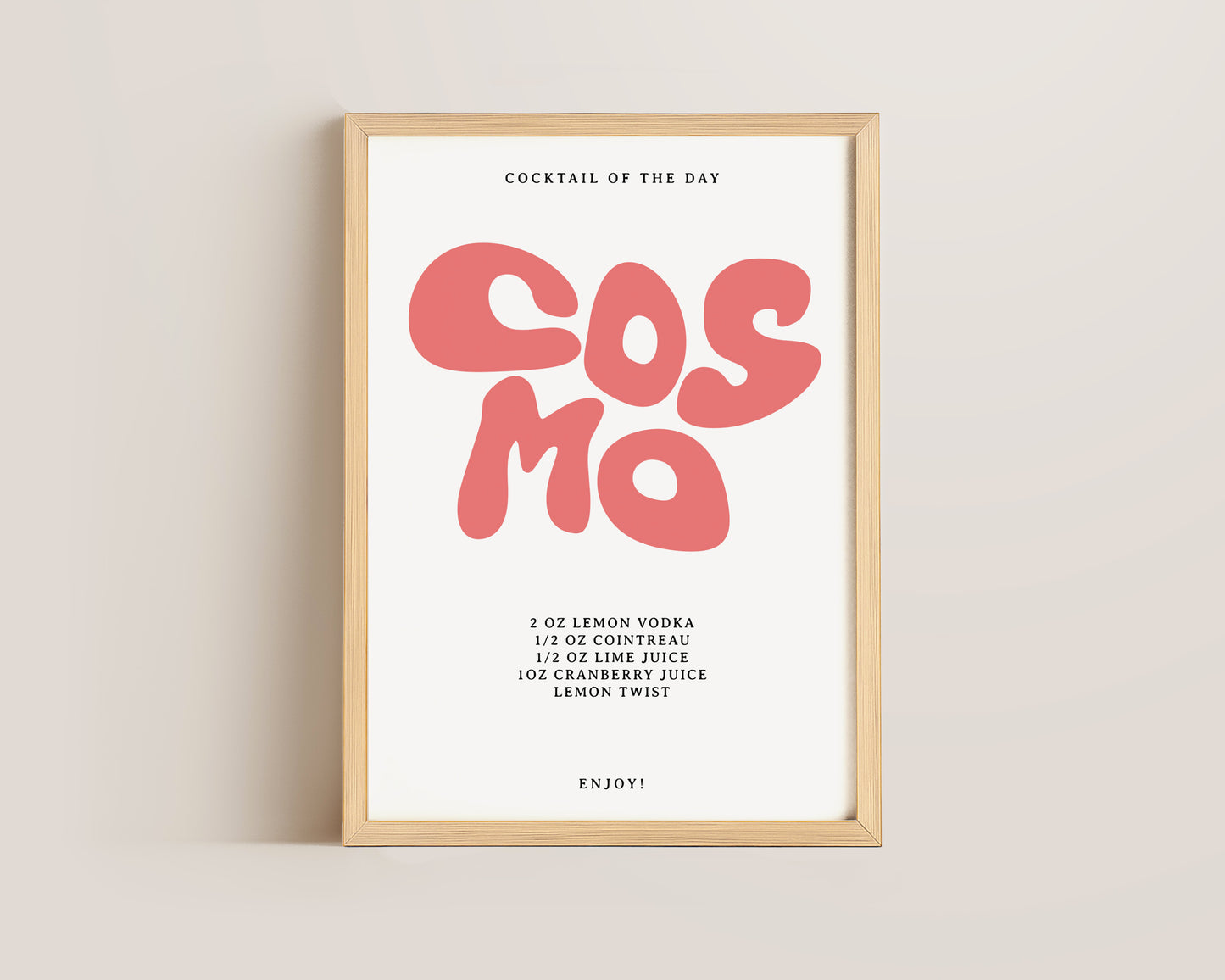 Cosmopolitan Recipe Wall Art Print