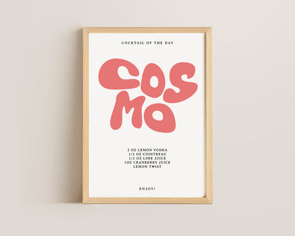 Cosmopolitan Recipe Wall Art Print