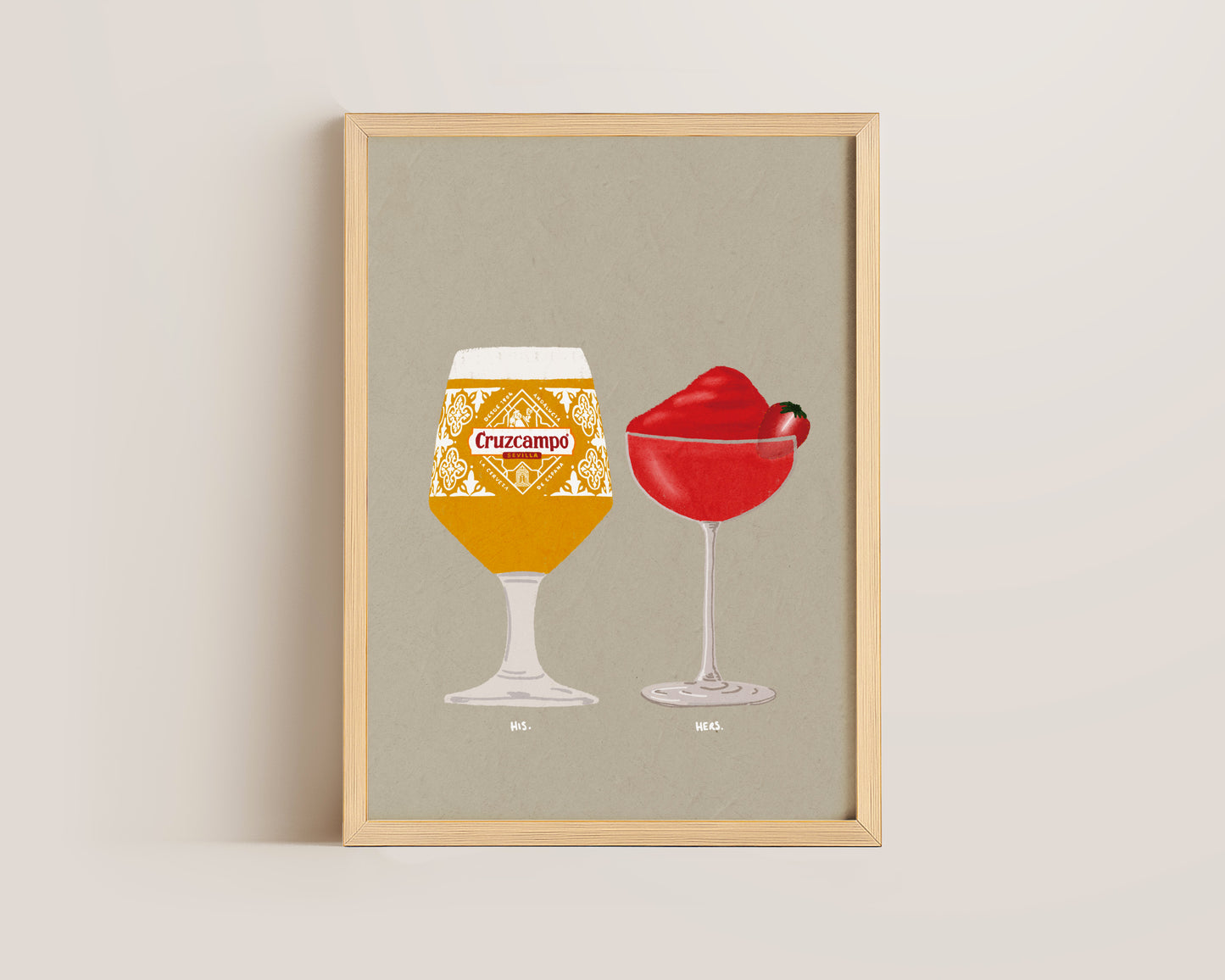 Cruzcampo & Frozen Strawberry Daiquiri Print