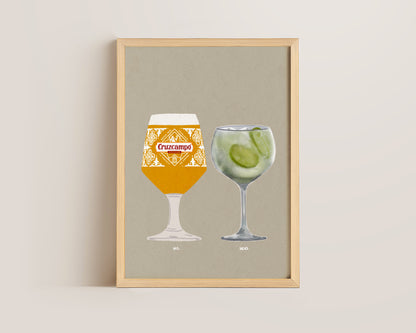 Cruzcampo & Gin Lemonade Lime Print