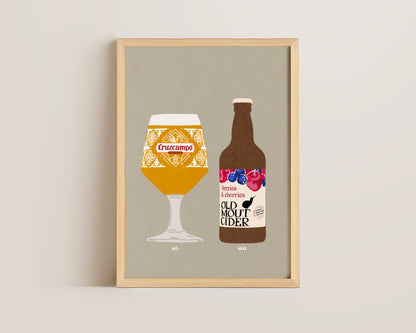 Cruzcampo & Old Mout Berries Cherries Print