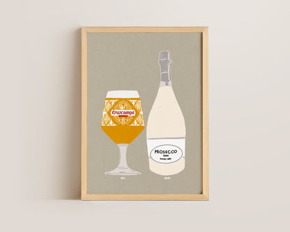 Cruzcampo & Prosecco Print
