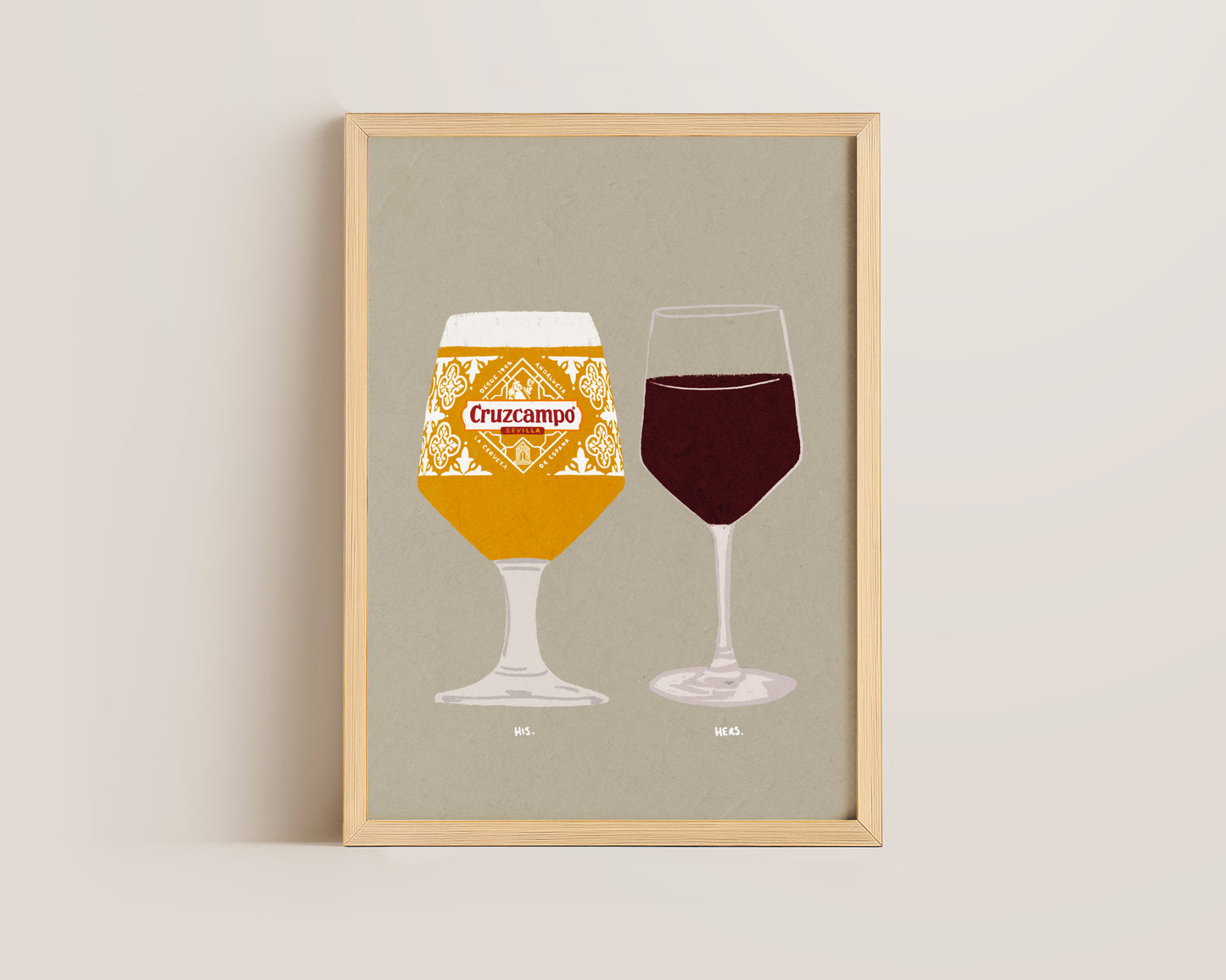 Cruzcampo & Red Wine Print