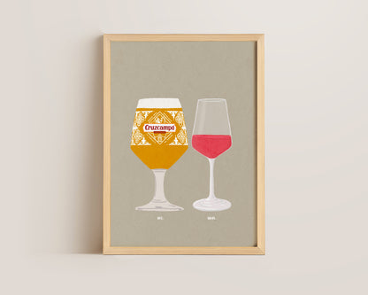 Cruzcampo & Rose Print