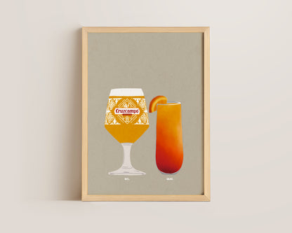 Cruzcampo & Tequila Sunrise Print