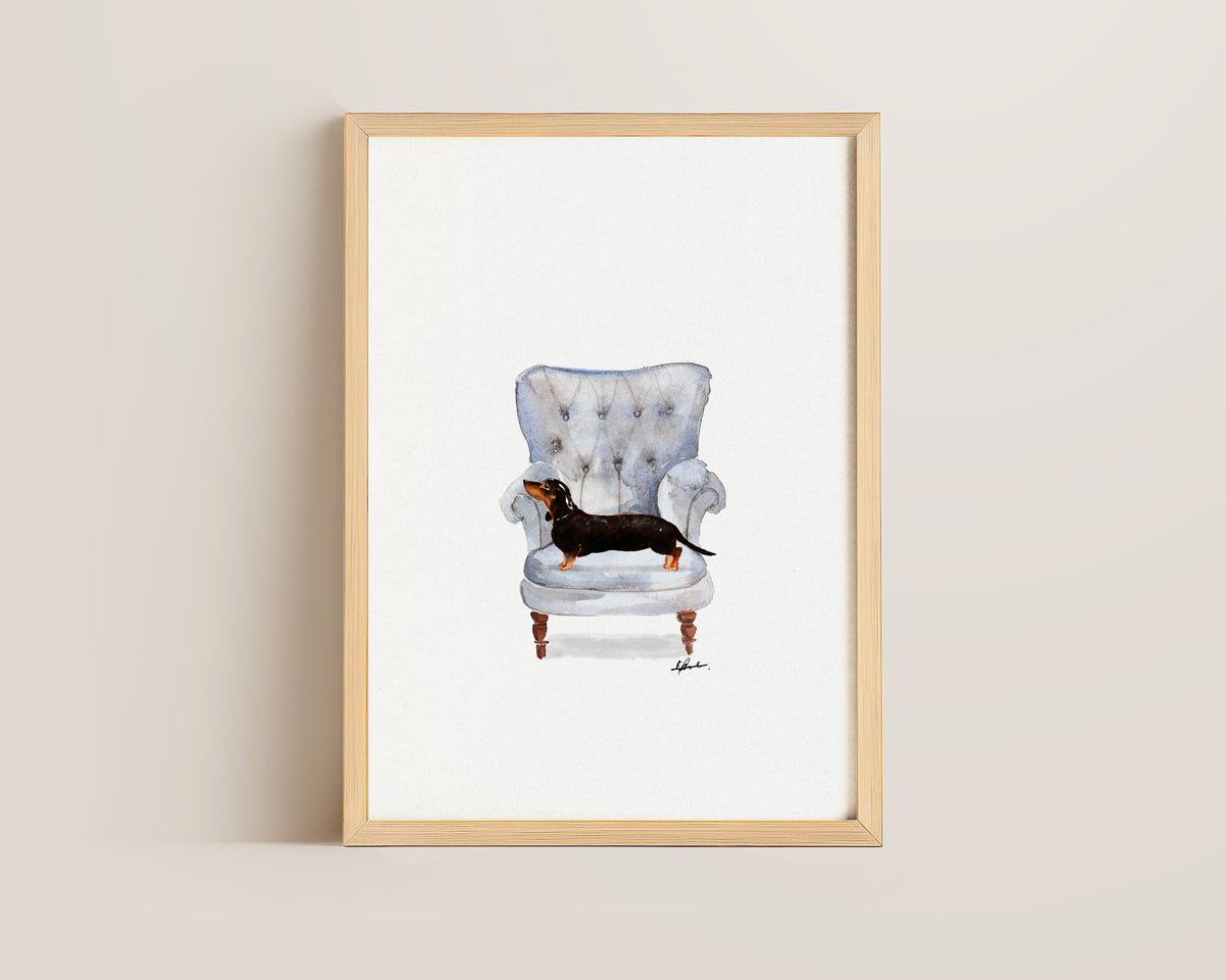 Dachshund in Chair Print