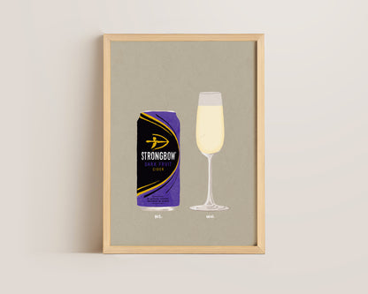 Strongbow Dark Fruits & Prosecco Glass Print