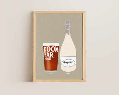 Doom Bar & Prosecco Print