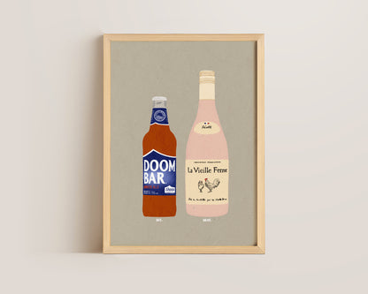 Doom Bar & Chicken Wine Print