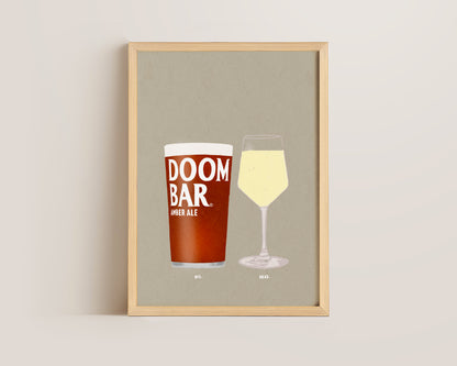 Doom Bar & White Wine Print
