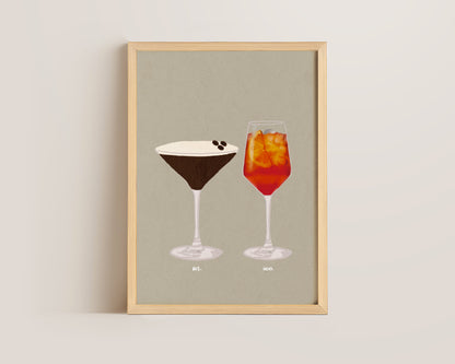 Espresso Martini & Aperol Spritz Print