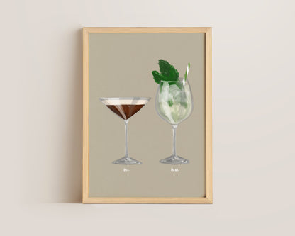 Espresso Martini & Hugo Spritz Couples Drink Print