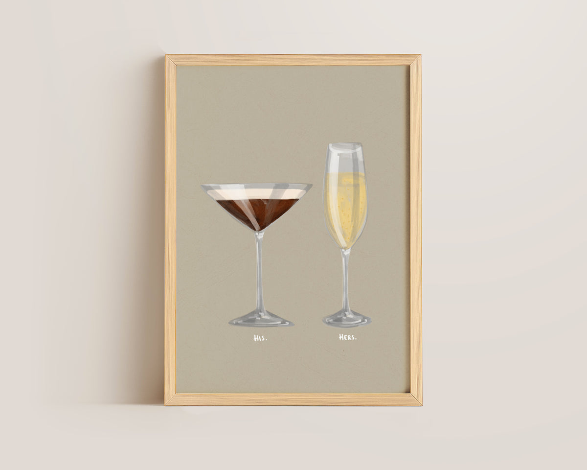 Espresso Martini & Prosecco Couples Drink Print