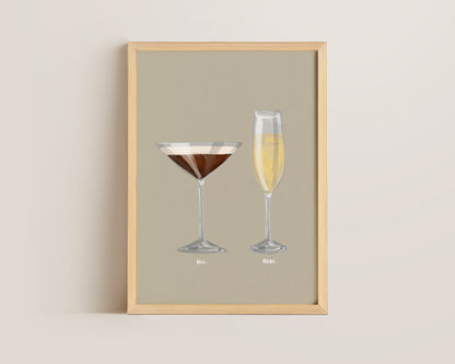 Espresso Martini & Prosecco Couples Drink Print