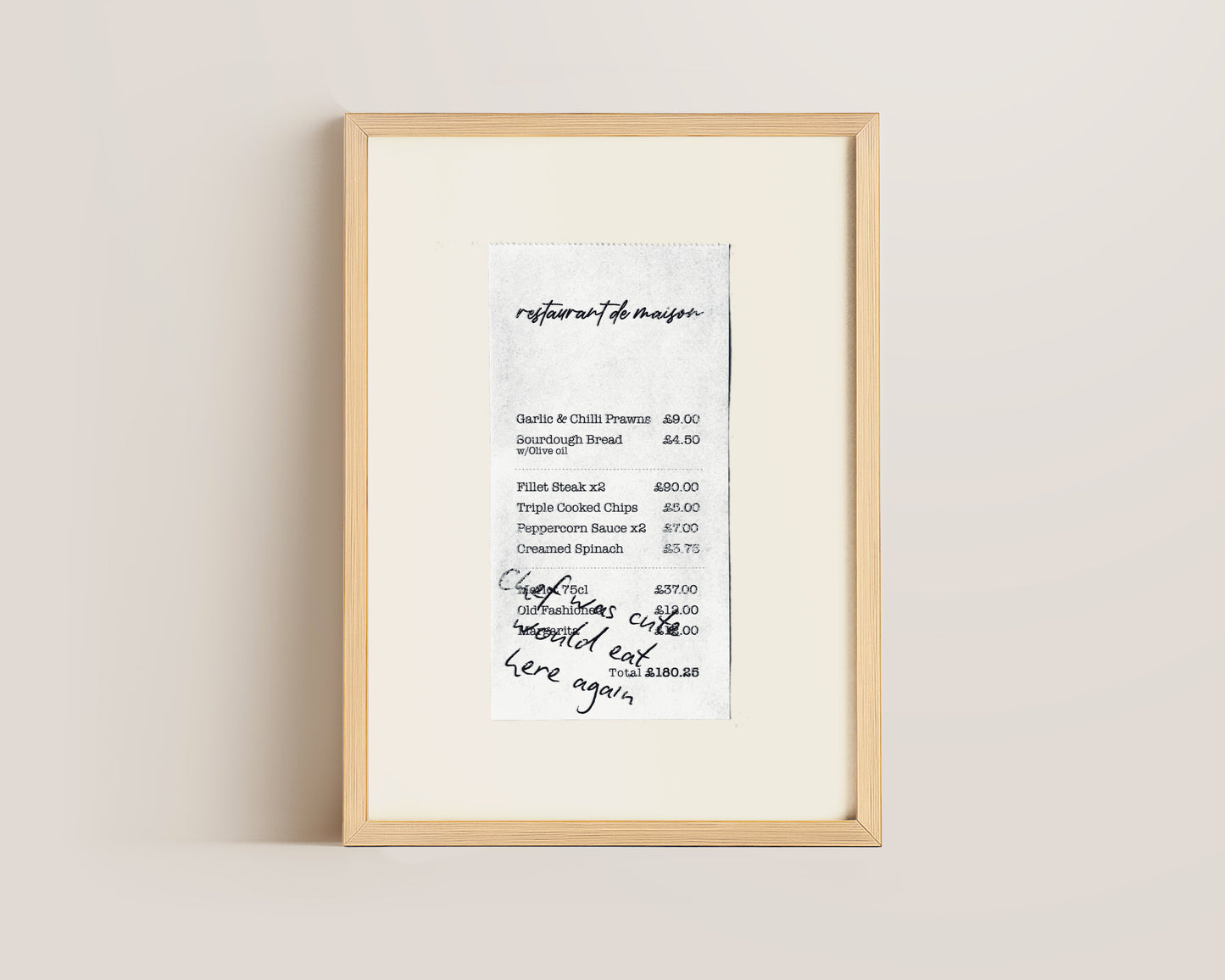 Chef Was Cute Receipt Print
